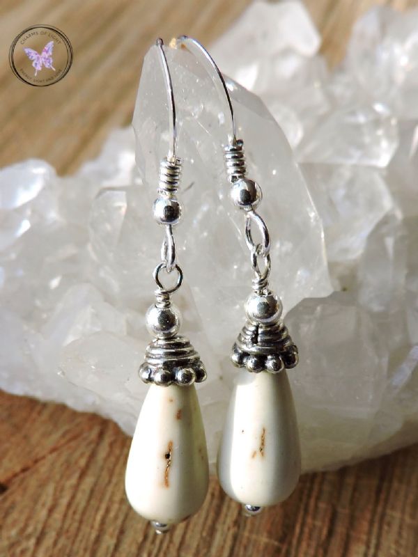 Magnesite & Silver Drop Earrings